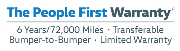 The People First Warranty&sup1;: 6 Years/72,000 Miles | Transferable | Bumper-to-bumper | Limited Warranty