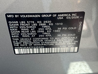 2026 Volkswagen Atlas Cross Sport 2.0T SEL R-Line Black