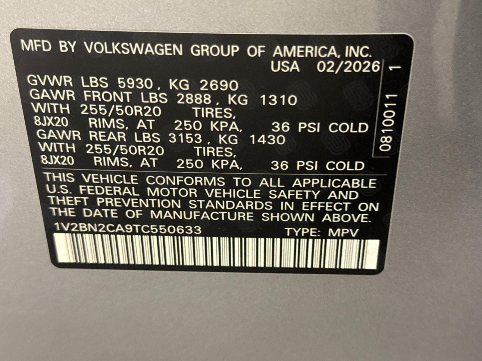 2026 Volkswagen Atlas 2.0T SEL