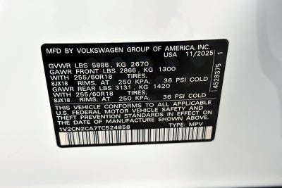 2026 Volkswagen Atlas 2.0T Peak Edition