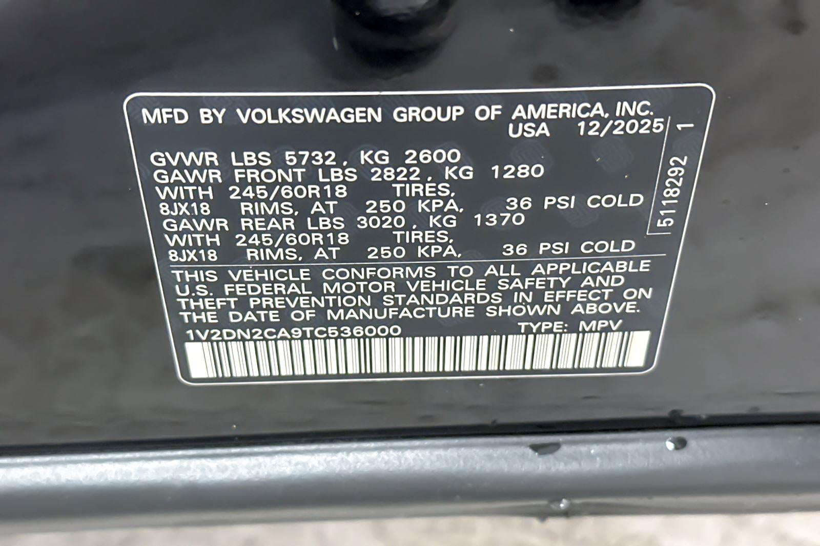 2026 Volkswagen Atlas 2.0T SE