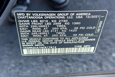 2022 Volkswagen Atlas 3.6L V6 SEL Premium R-Line