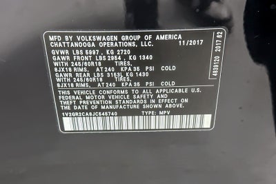 2018 Volkswagen Atlas 3.6L V6 S