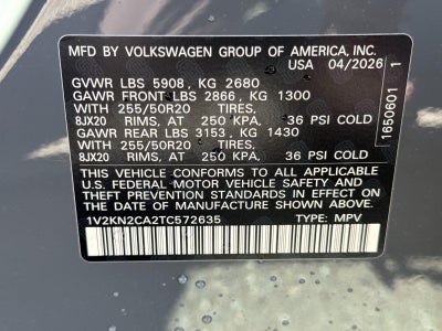 2026 Volkswagen Atlas 2.0T SE w/Technology
