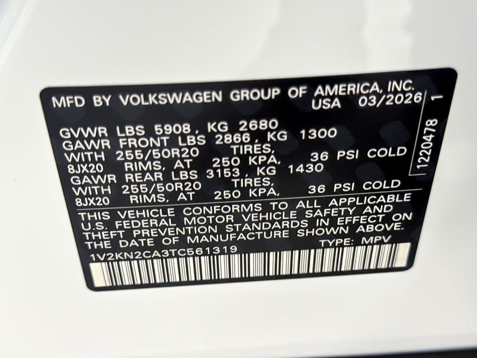 2026 Volkswagen Atlas 2.0T SE w/Technology