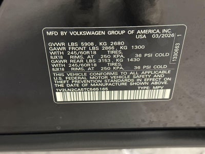 2026 Volkswagen Atlas 2.0T SE