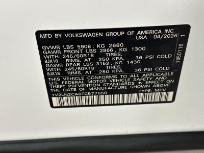 2026 Volkswagen Atlas 2.0T SE