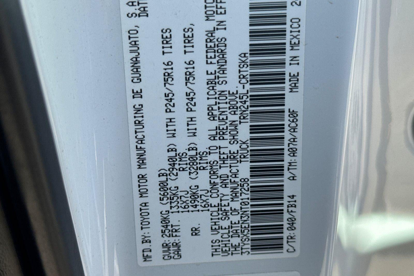 2022 Toyota Tacoma SR