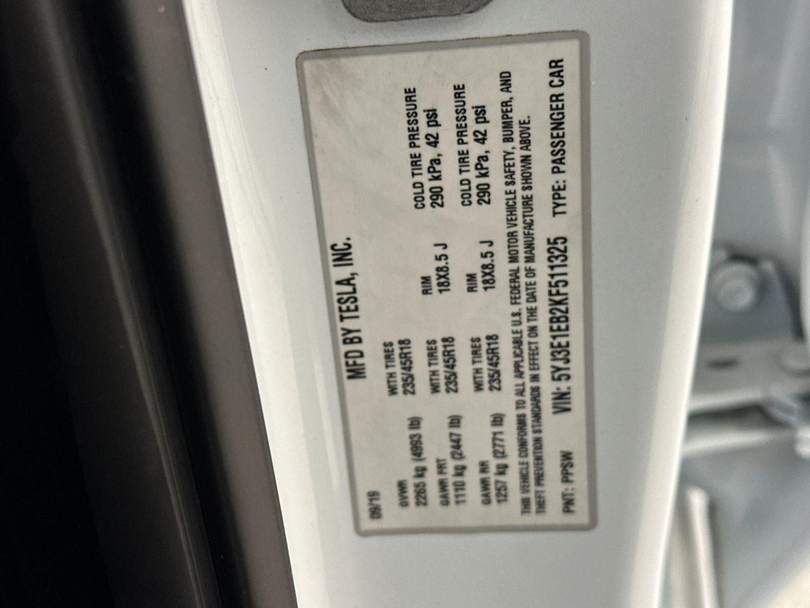 2019 Tesla Model 3 Long Range