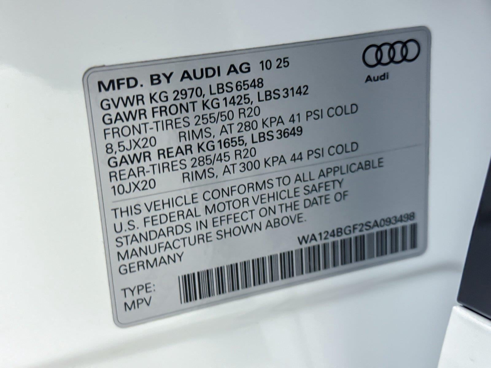2025 Audi Q6 E-Tron Premium Plus