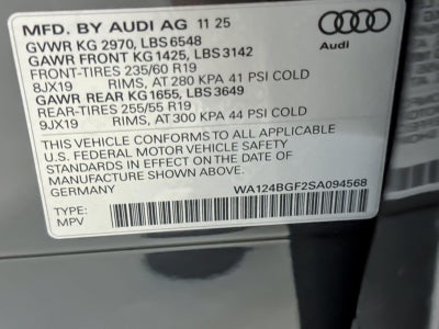 2025 Audi Q6 E-Tron Premium Plus