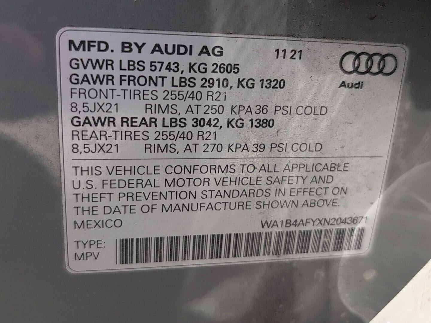 2022 Audi Sq5 Premium Plus