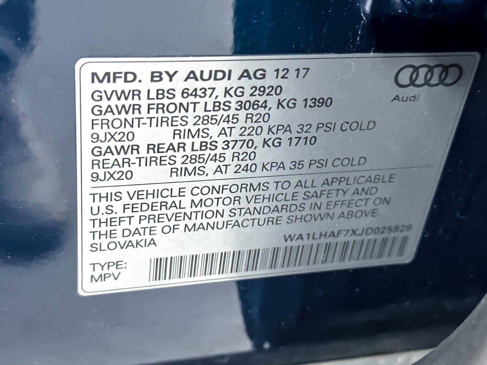 2018 Audi Q7 Premium Plus