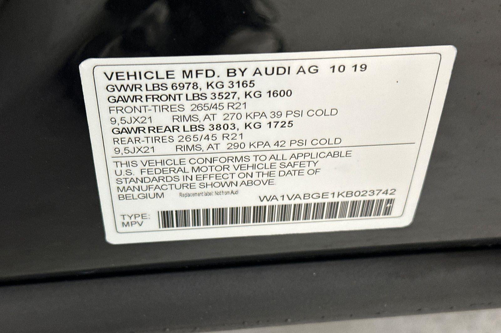 2019 Audi e-tron Prestige