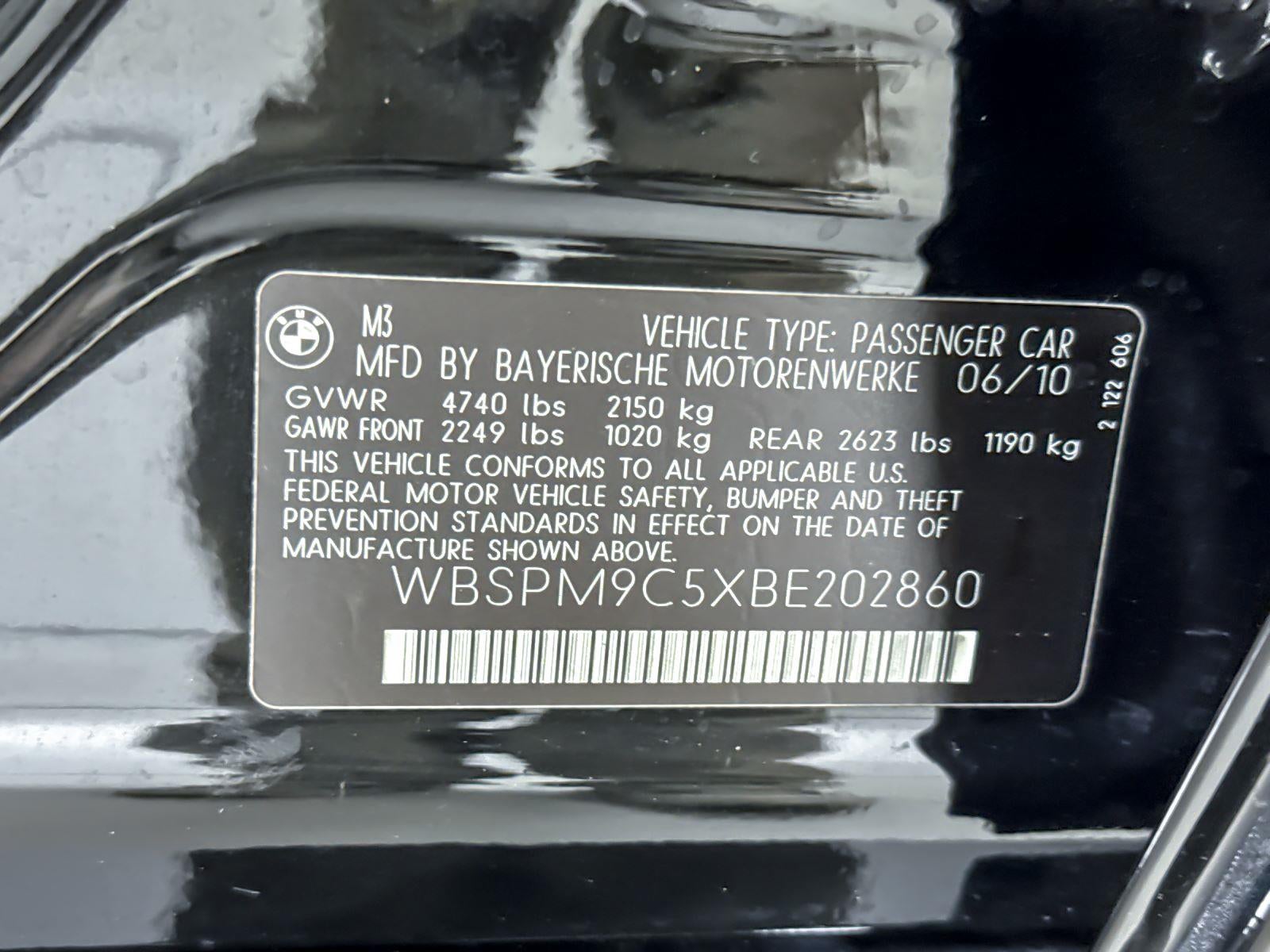 2011 BMW M3 Base