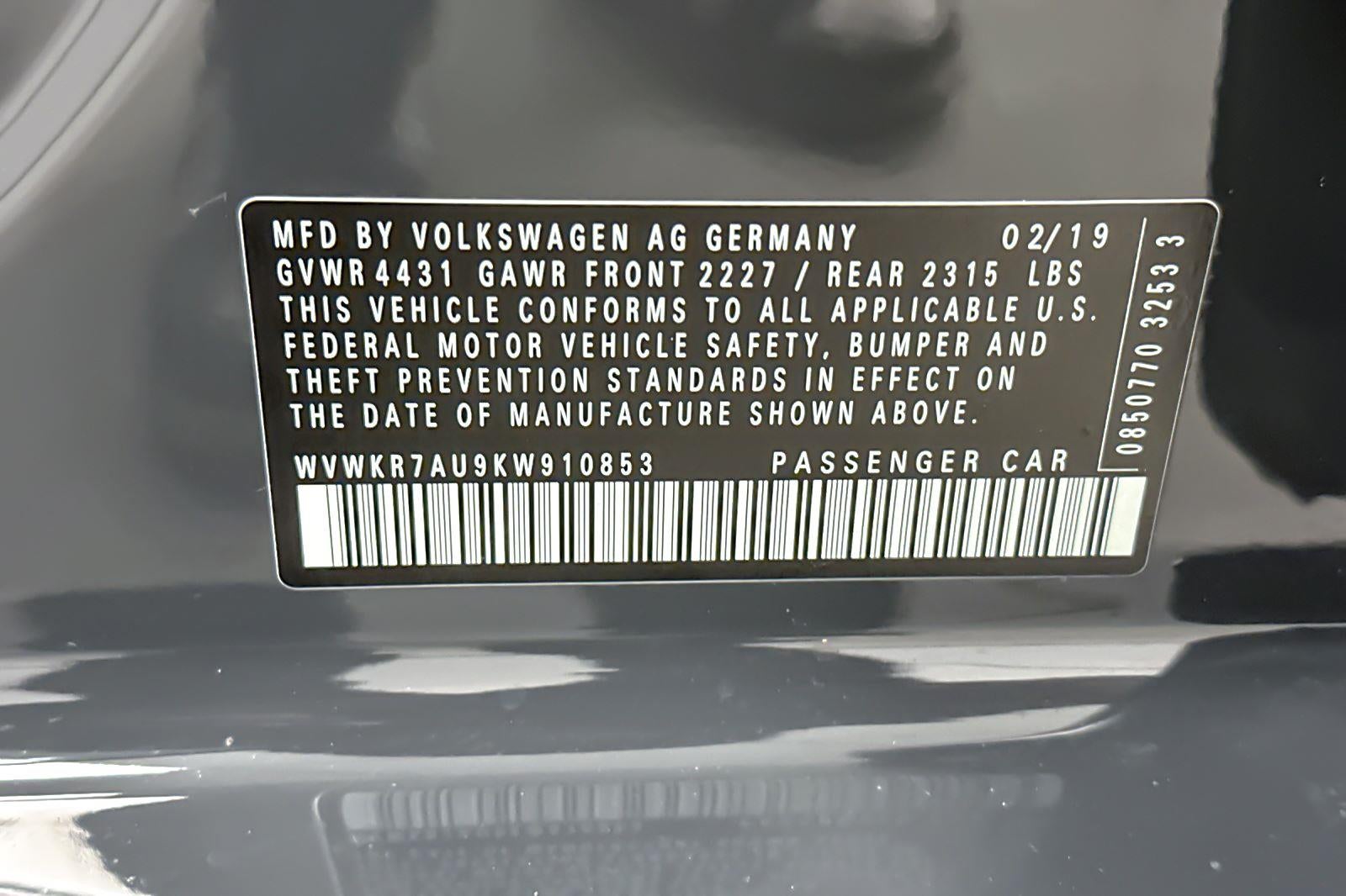 2019 Volkswagen e-Golf SE