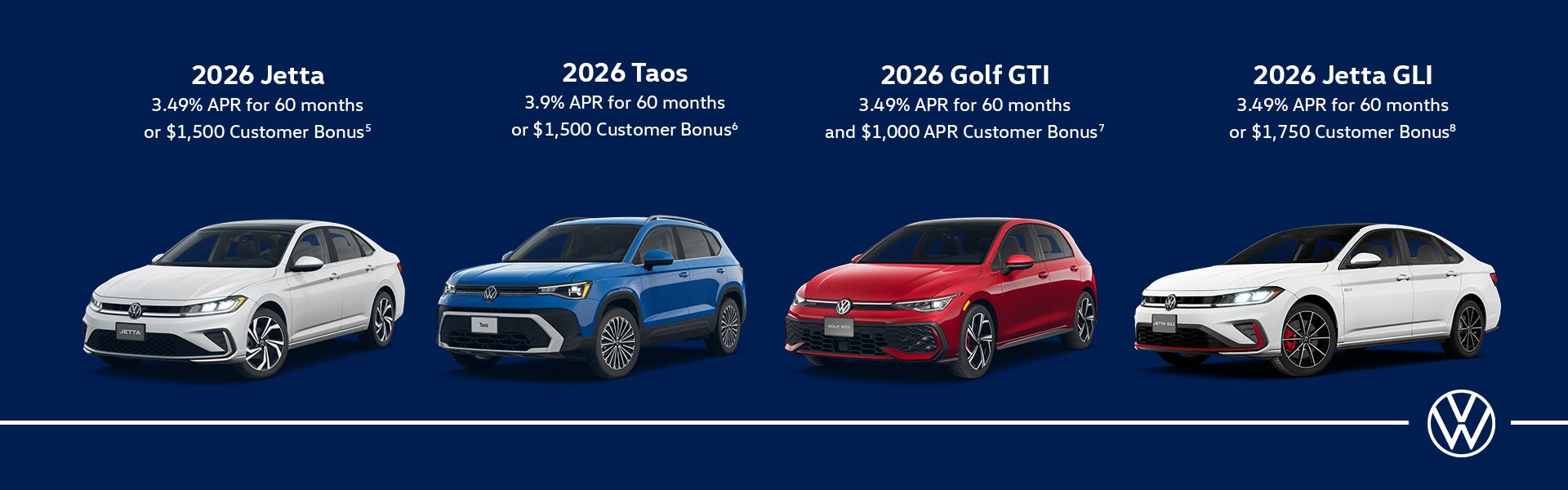 2026 Jetta, Taos, Golf GTI, and Jetta GLI APR Specials