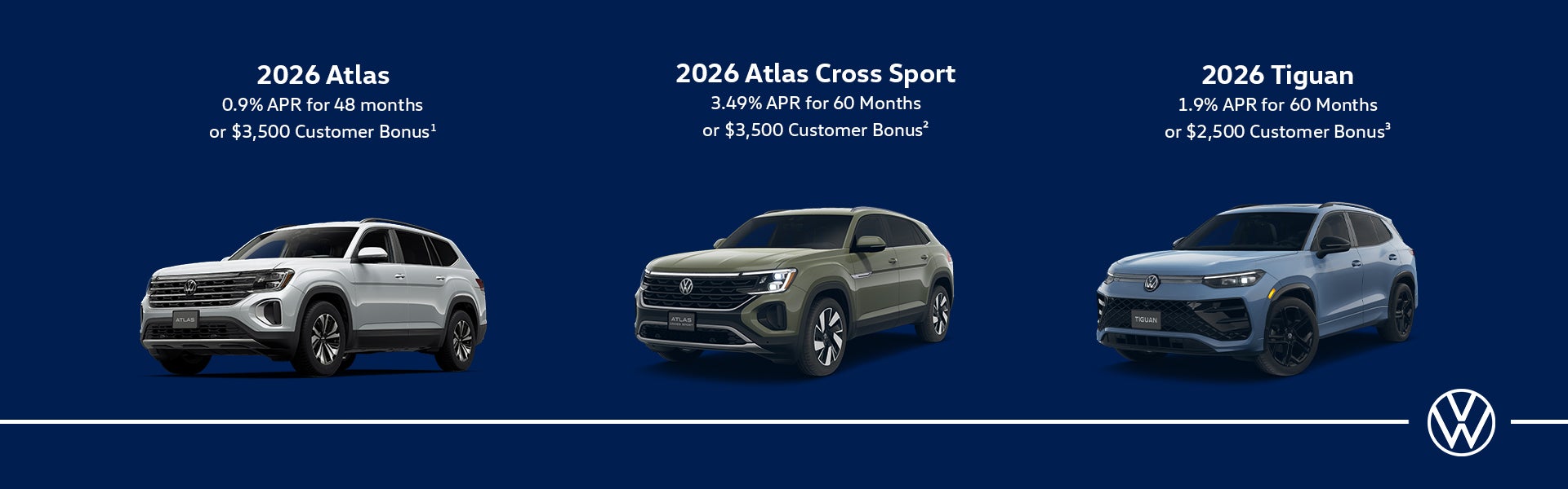2026 Atlas, Tiguan, and Atlas Cross Sport APR Specials