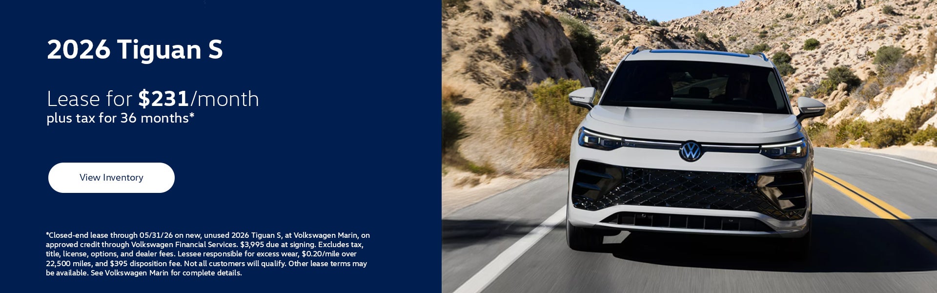 2026 Tiguan S Lease Special