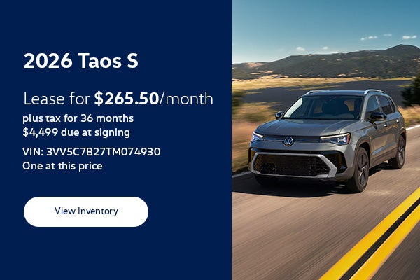 2026 Taos S Lease Banner