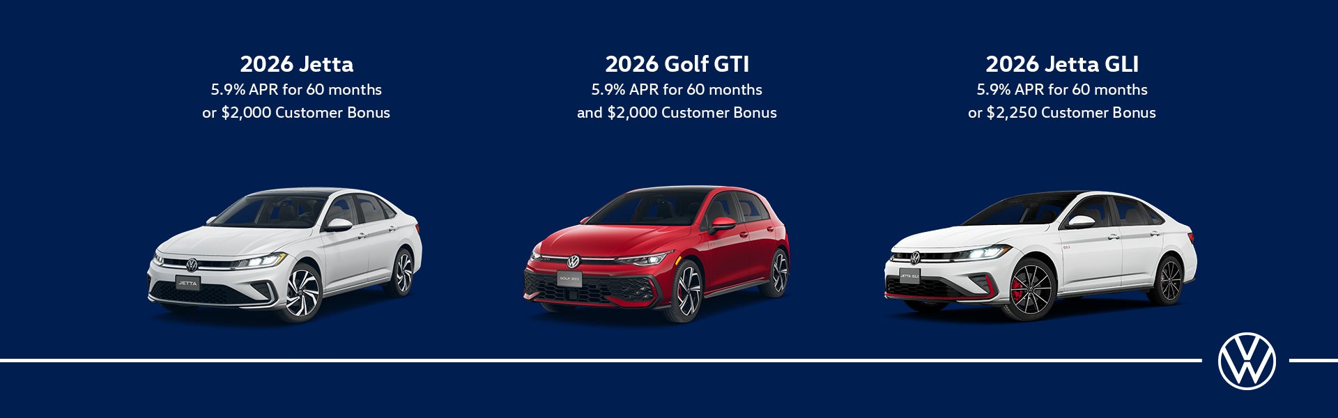 2026 Jetta, Golf GTI, and Jetta GLI Specials