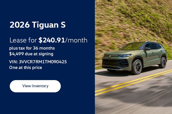2026 Tiguan S Lease Banner